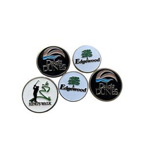 Set of 5 Golf Ball Markers Kings Walk Edgewood Dakota Dunes Golf Accessory